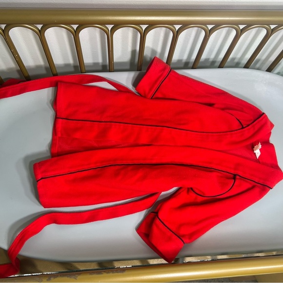Vibrant vintage 100% cotton made in the USA Red flannel Robe no flaws size 2T - Picture 1 of 7